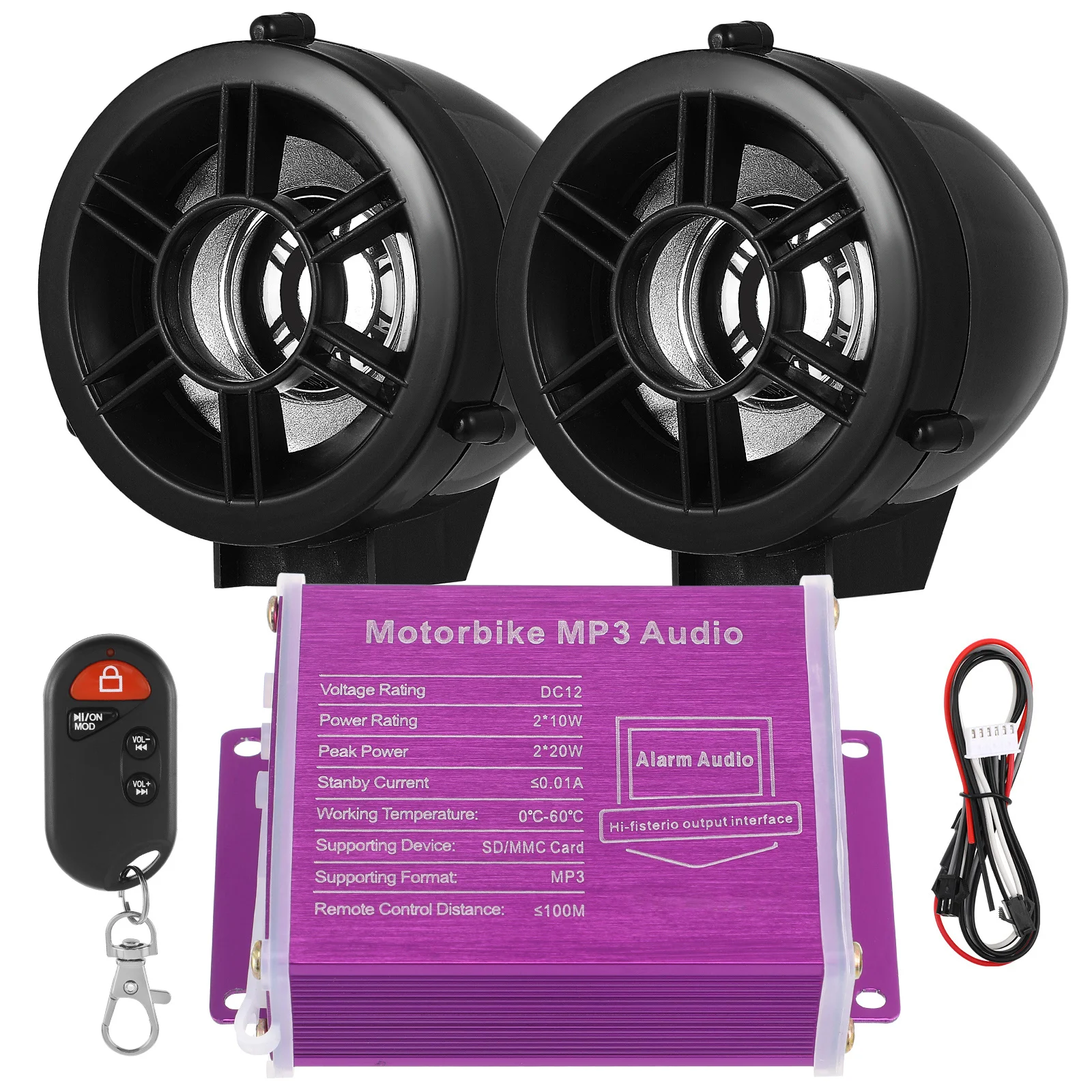 

1Set Car Audio Motorcycle Speakers Wireless Stereo System for Easy Installation and Multi-Function Control