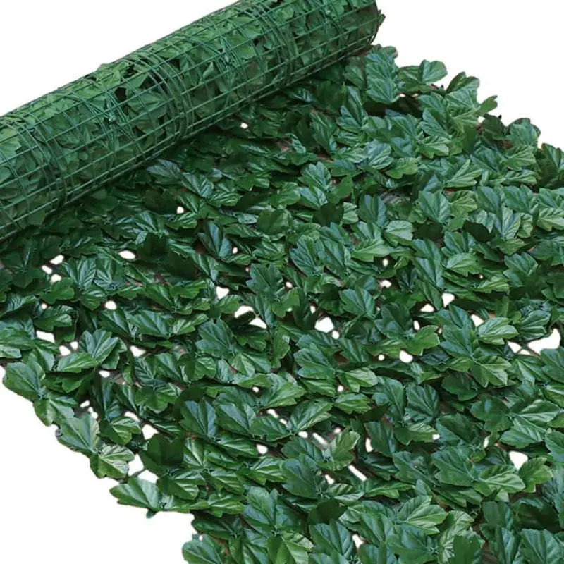 Valla de privacidad de hojas artificiales, rollo de pared, valla de paisajismo, pantalla de valla de privacidad, jardín al aire libre, patio trasero, balcón, cesta verde decorativa