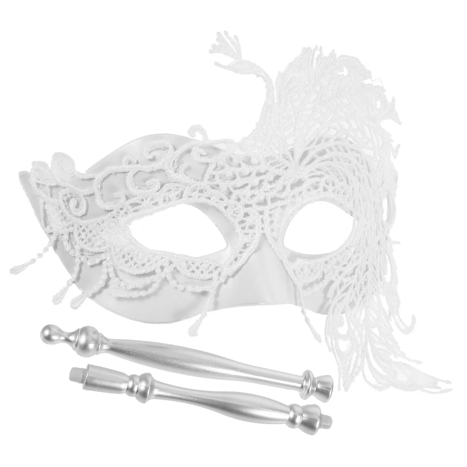 

Handheld Masquerade Mask Lace Women Lightweight Durable Party Accessory for Halloween Cosplay Mardi Gras Balls