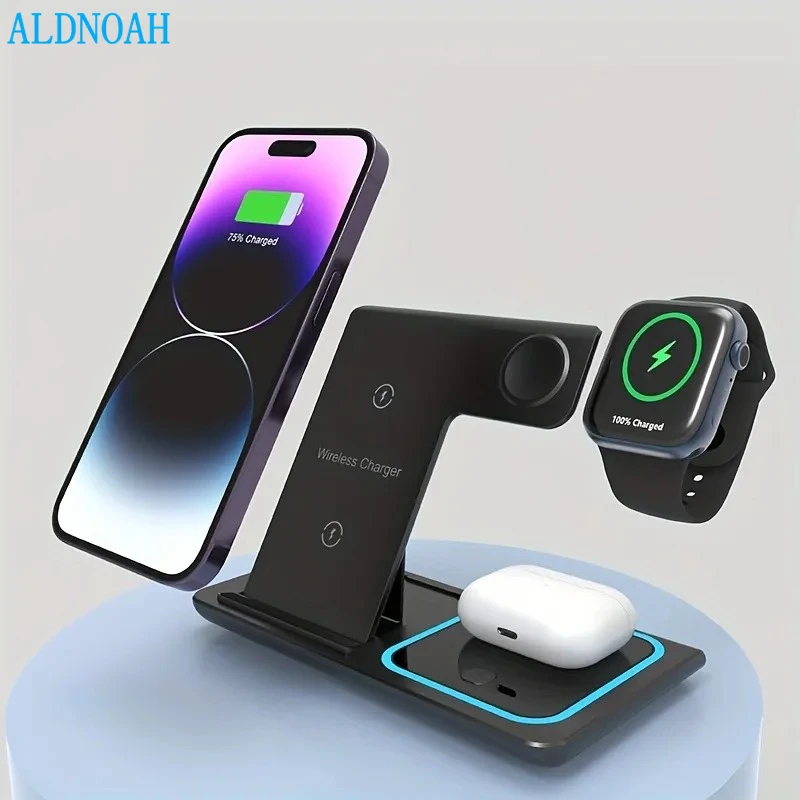 

15W 3 in 1 Wireless Charger Stand Fast Charging Dock Station for iPhone 14 13 12 11 Pro Max Apple Watch 8 7 6 IWatch Airpods Pro