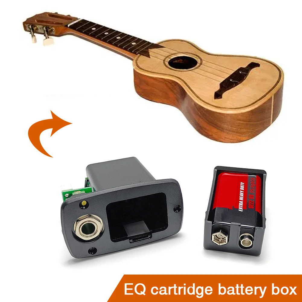 Caja de batería para guitarra, cubierta de batería de plástico de 9V, funda, soporte, accesorios de instrumentos musicales de repuesto para ukelele bajo