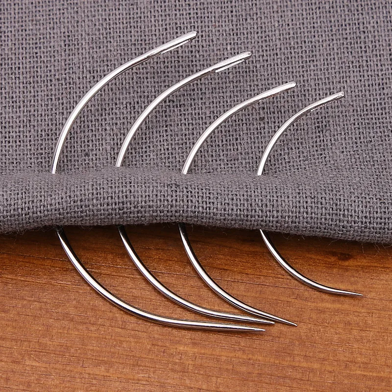 4Pcs Sewing Curved Needle Leather Craft Sewing Accessories C Type Stitching Sewing Leathercraft Needles for Shoe Repair Tools