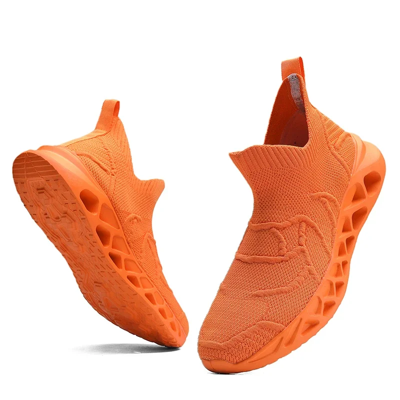 Luxury Men Socks Shoes Orange Comfortable Mens Running Sneakers Breathable Youth Big Size 39-47 Sport Trainers