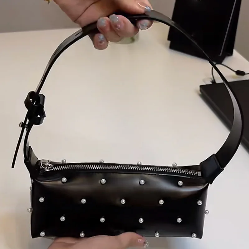

Black Design Women Bag 2024 Versatile Women Handbag Fashion Pearl Underarm Bag High Quality Shoulder Bag