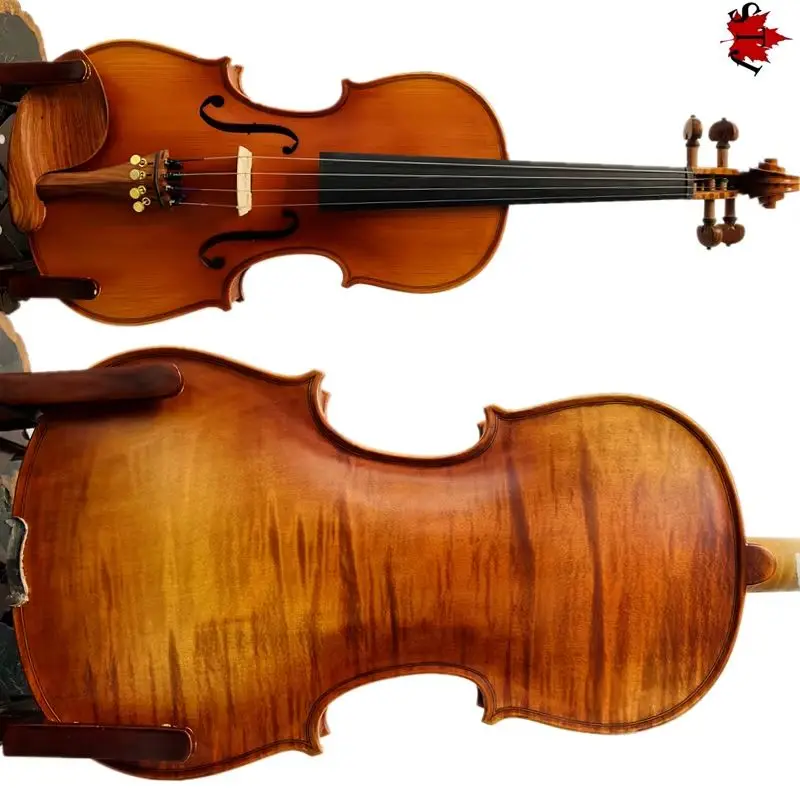 Beste Palisander-Teile im Strad-Stil für 4/4 Violine. Ganzer Korpus mit bester geflammter Rückseite, beste Ebenholz-Teile. # 15268