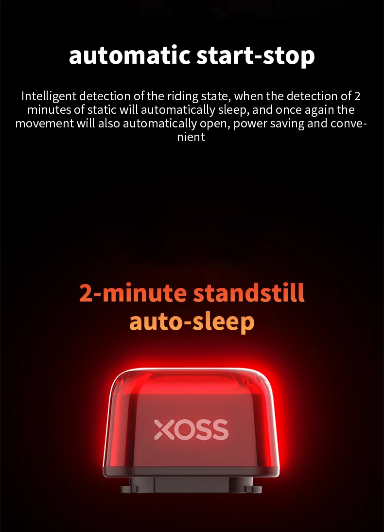 XOSS Nebula Intelligent Emoji Bicycle Tail Light Brake Sensing Night Riding Taillight Auto Start-Stop IPX7 Waterproof Tail Light
