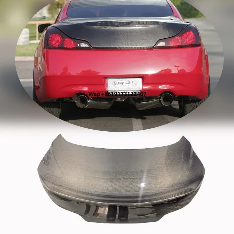 

Идеально подходящий карбоновый обвес для задней части багажника Infiniti COUPE G37, 2-дверный купе, аксессуар для крышки багажника