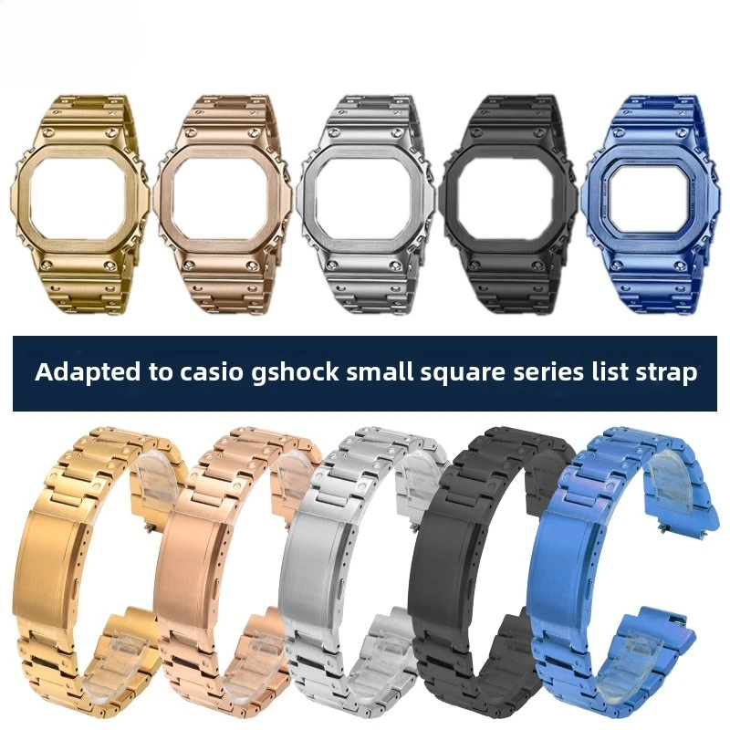 DW5600 Watch chain For Casio G-SHOCK GW-M5610 DW-5600 GW-B5600 case Men mod kit metal strap case stainless steel Solid watchband