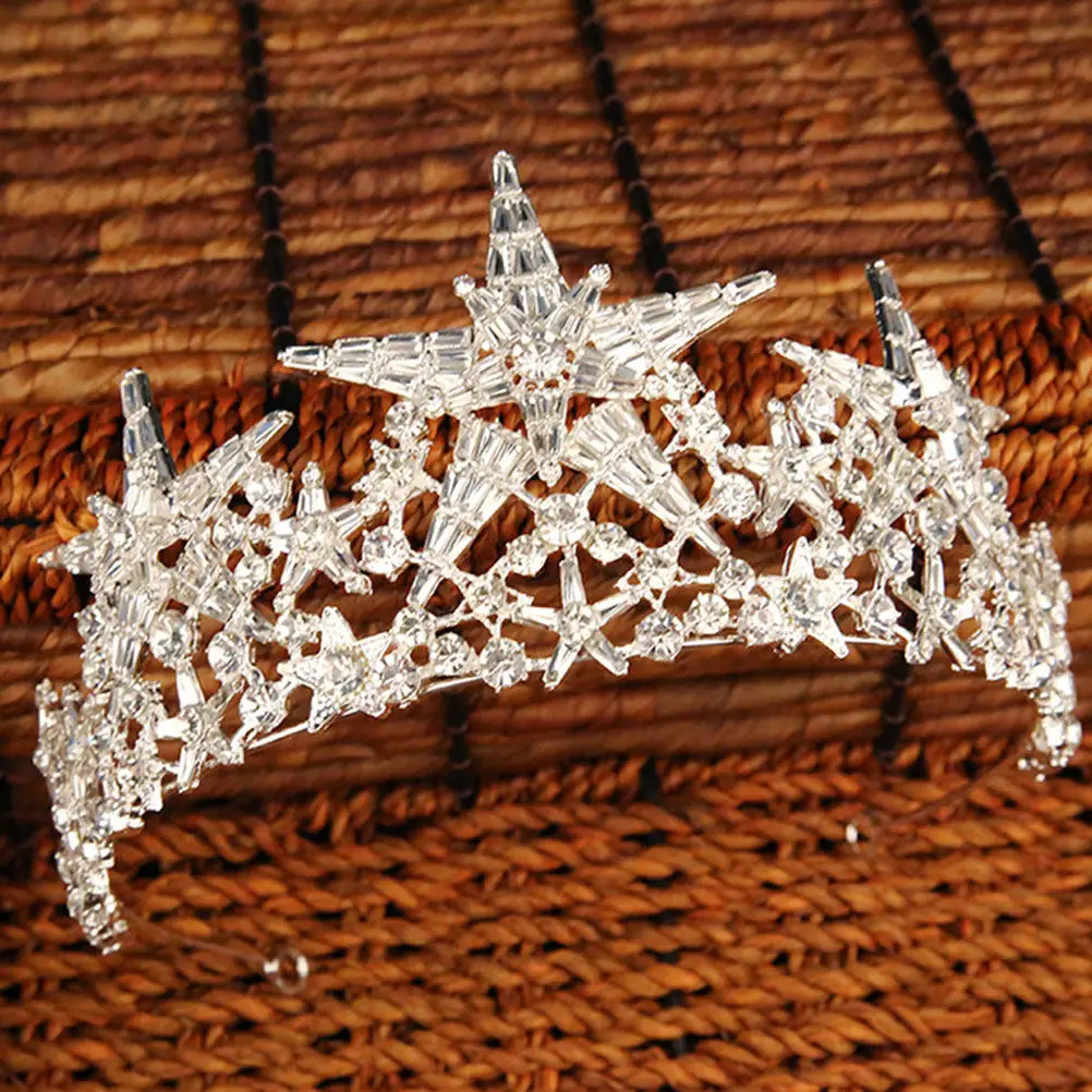 

Star Bridal Tiara Crystal Crown for Wedding Engagement Party Elegant Lightweight Fade-Resistant Crown for Women