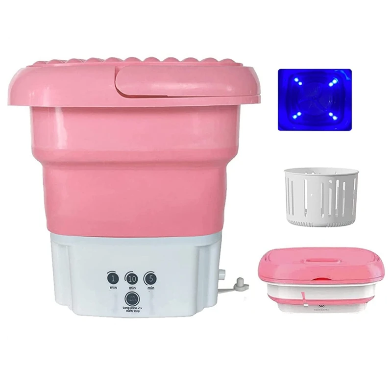 

Portable Washing Machine Mini Washer Cleaning Blue Light Half Automatic Washt Socks For Apartment Travelling