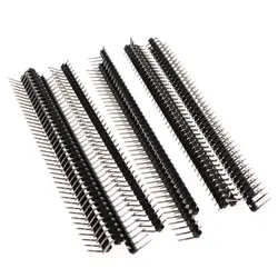 10Pcs/lot 2.54mm 1*40p 90 degree Right angle Single Row Male R/A 40 Pin Header Positive PCB Board Connector Pinheader