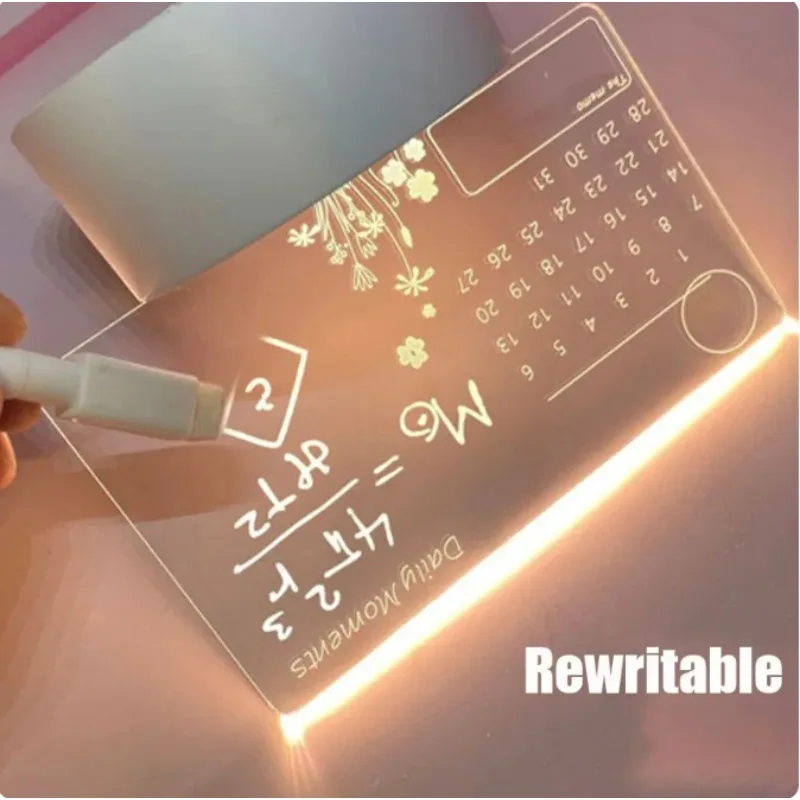 Note Board Creative Led Night Light USB Erasable Message Board Holiday Light With Pen Gift For Children Girlfriend Decoration