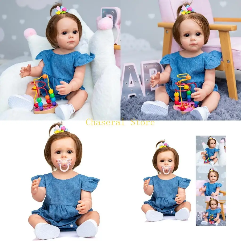 E7CE 21’’ Nurturing for Doll Reborns for Doll Baby Soft Vinyl Full Body Educat