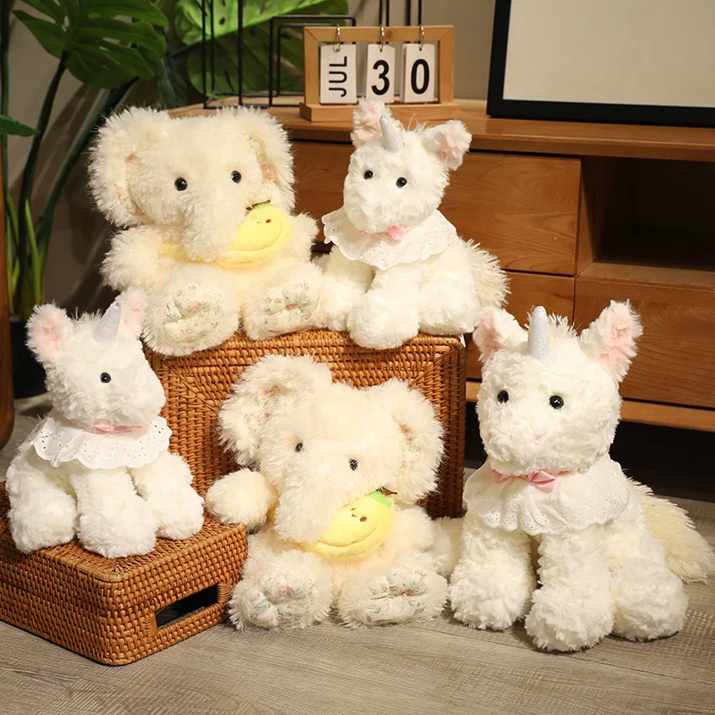 

25/35cm Elephant Unicorn Cartoon Plush Toys Lovely Kawaii Animals Stuffed Dolls Birthday Gift Sleeping Plushie Toys