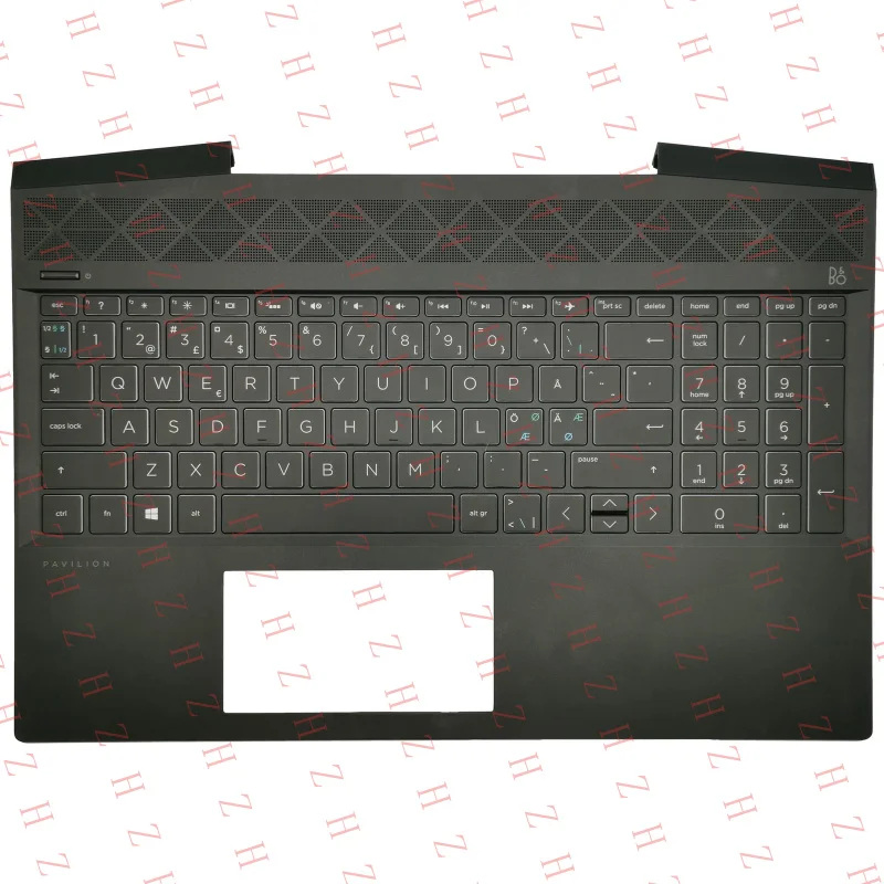 P+ FOR HP Gaming 15-CX Palmrest Cover Keyboard Nordic Black Backlit L23746-DH1