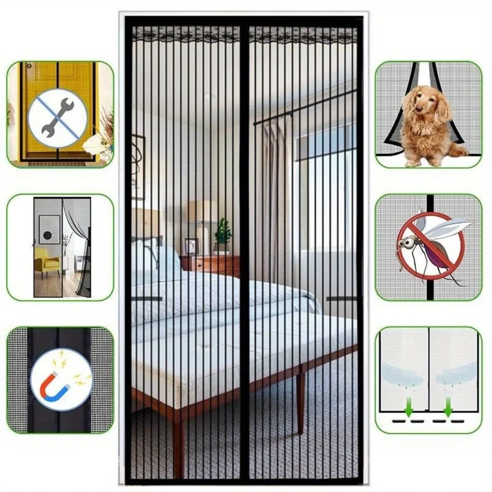 

Anti-mosquito Screen Door Curtain, Summer Anti-fly Household Screens Curtain, Strip, Self-absorbing Mosquito Net