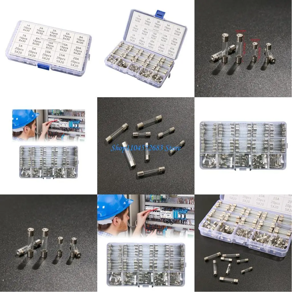 Y6GD Lightweight Glass Tubes set 15 Size Glass Tubes set for Overcurrent Prevention