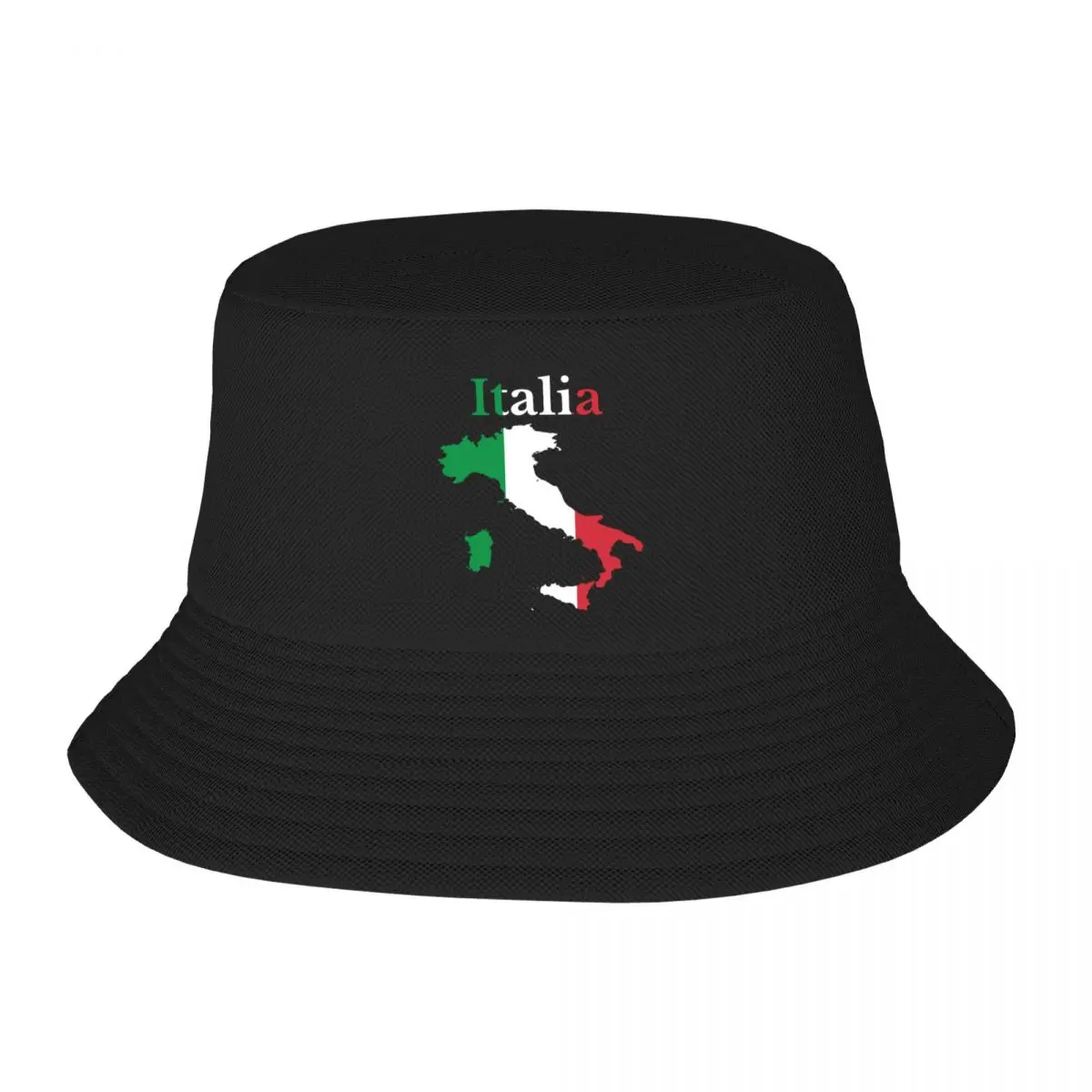 Custom Unisex Italy Map Flag Bucket Hat Travel Beach Italian Patriotic Summer Camping Hat