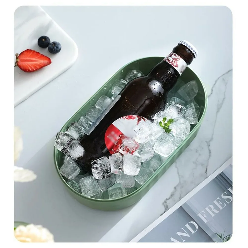 Reusable 72 Cubes Ice Cube Maker Green Easy Press Freezer Ice Mold Stackable Ice Storage Box Bar