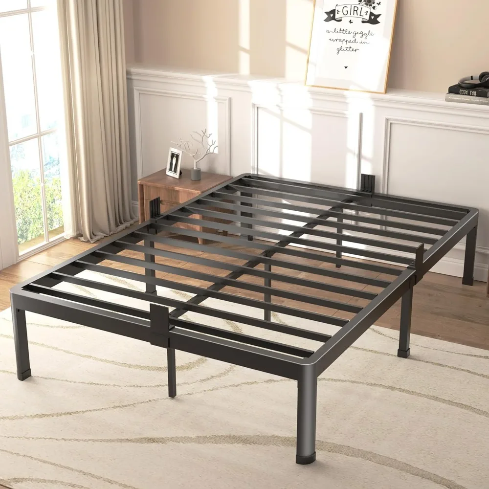 

Full Size Bed Frame with Round Corner Edge Legs, 14 Inch Heavy Duty Support 3500 lbs Metal Platform Bed Frame Full