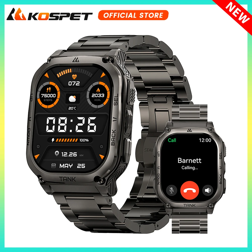 

Original KOSPET TANK M3 Smartwatches For Men Smartwatch Women 5ATM 480mAh AMOLED Digital Fitness Waterproof Electronic Watches