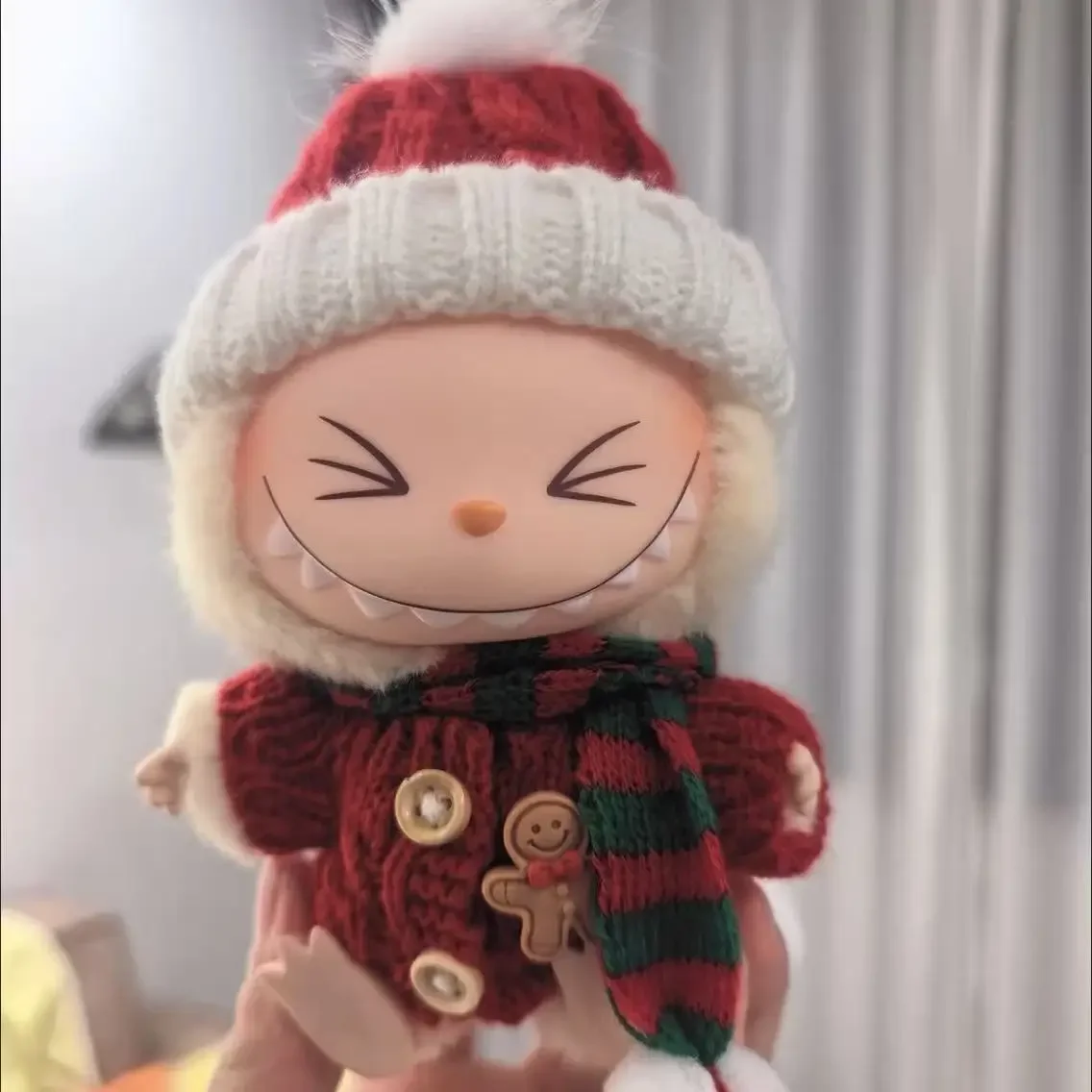 

Кукольная одежда, аксессуары для корейки Kpop Exo15/17 см Labubu Idol V1 V2, рождественский свитер с печеньем, шляпа, новогодняя одежда