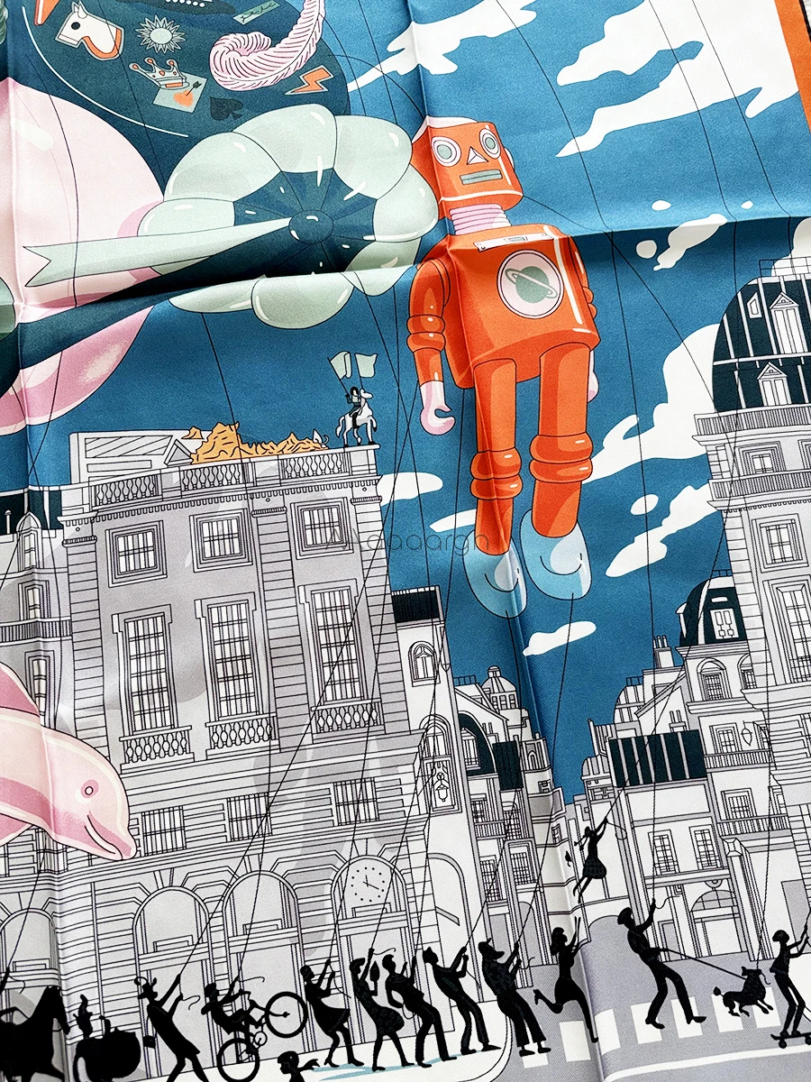 

Шелковый шарф 90 см, женские квадратные банданы, шали с ручными краями, роскошная поясная сумка на шею, банданы, аксессуары, Рождественский подарок