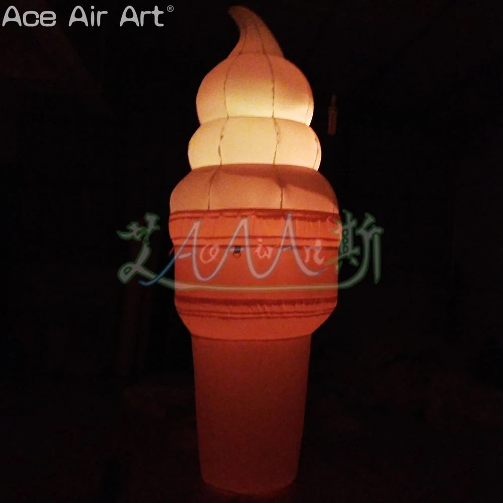 8 Feet Tall Summer Inflatable Ice Cream Cone Mockup with Logo for Popsicle Sales and Advertising