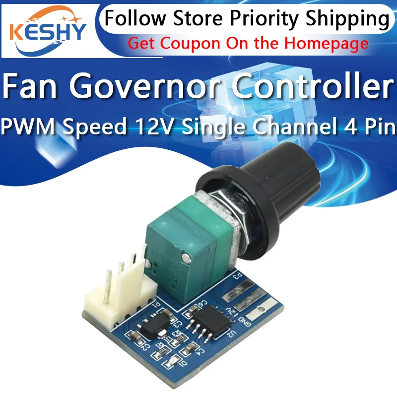 1-10PCS Fan Governor PWM Speed Controller 12V Single Channel 4 Pin Low Power Mute for Computer Case Fans
