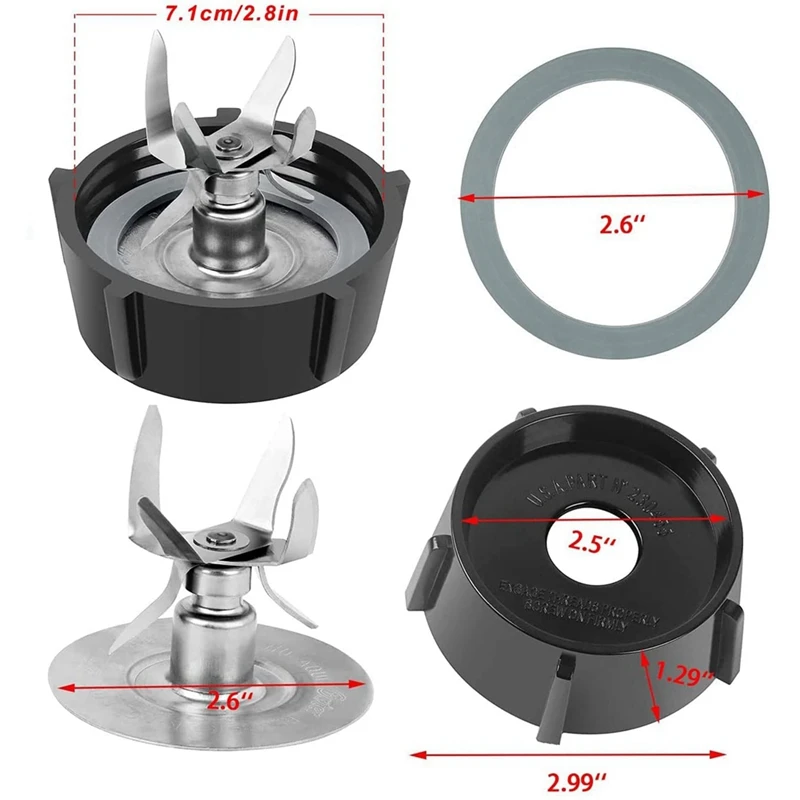 Replacement Parts For Oster Osterizer Blender Blades With 4902 Blender Jar Bottom & 6 Point Fusion Blade 4961