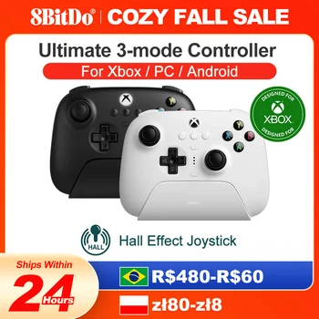 8bitdo mando de 3 modos con efecto Hall, Joysticks para Xbox Series X S, Xbox One, PC Windows 10 11 y Android