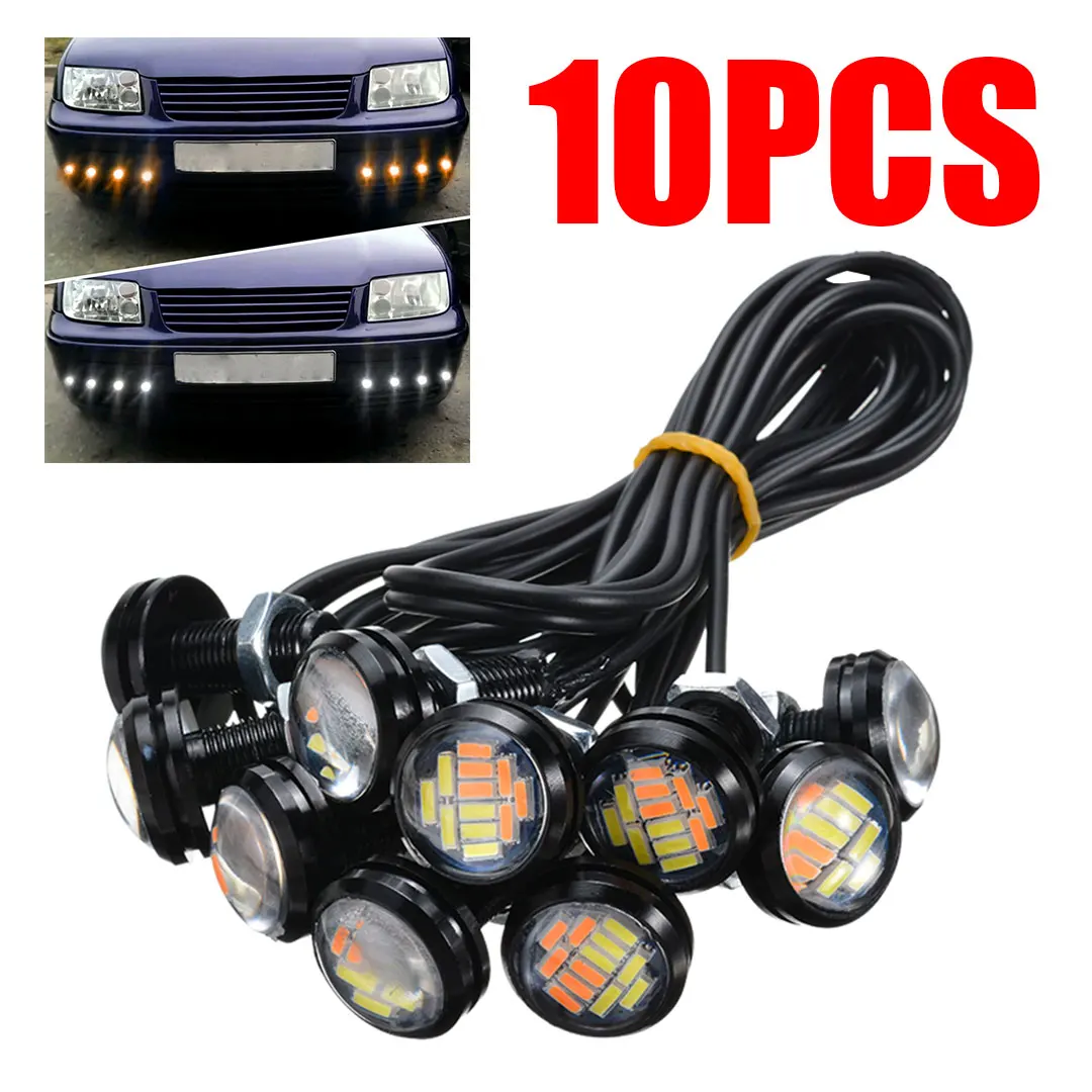 10X 4014 12 SMD Multipurpose Eagle Eye Light White Amber Switchback Daytime Running Light For Turn Signal Indicator Reverse Lamp