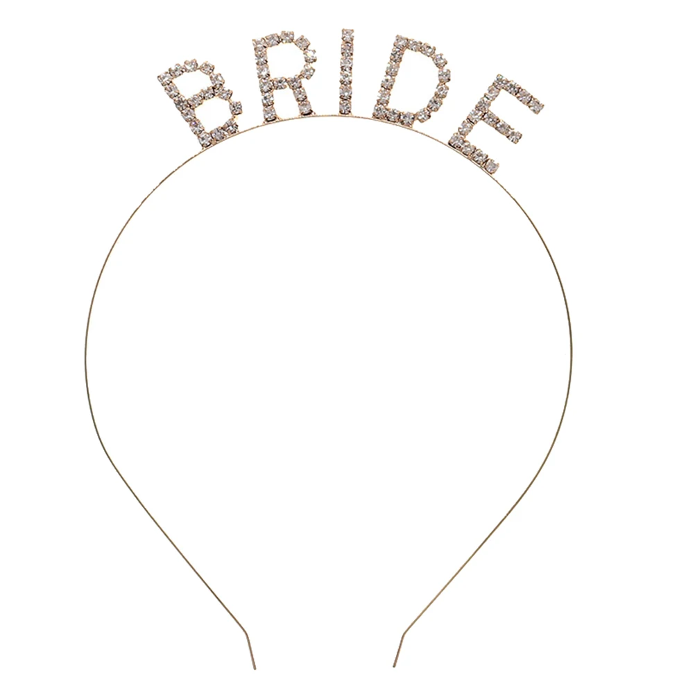 

1pc BRIDE Headband Crystal Rhinestone Wedding Accessories Alloy Bridal Hair Band Brides Headwear Engagement Party Bachelorette