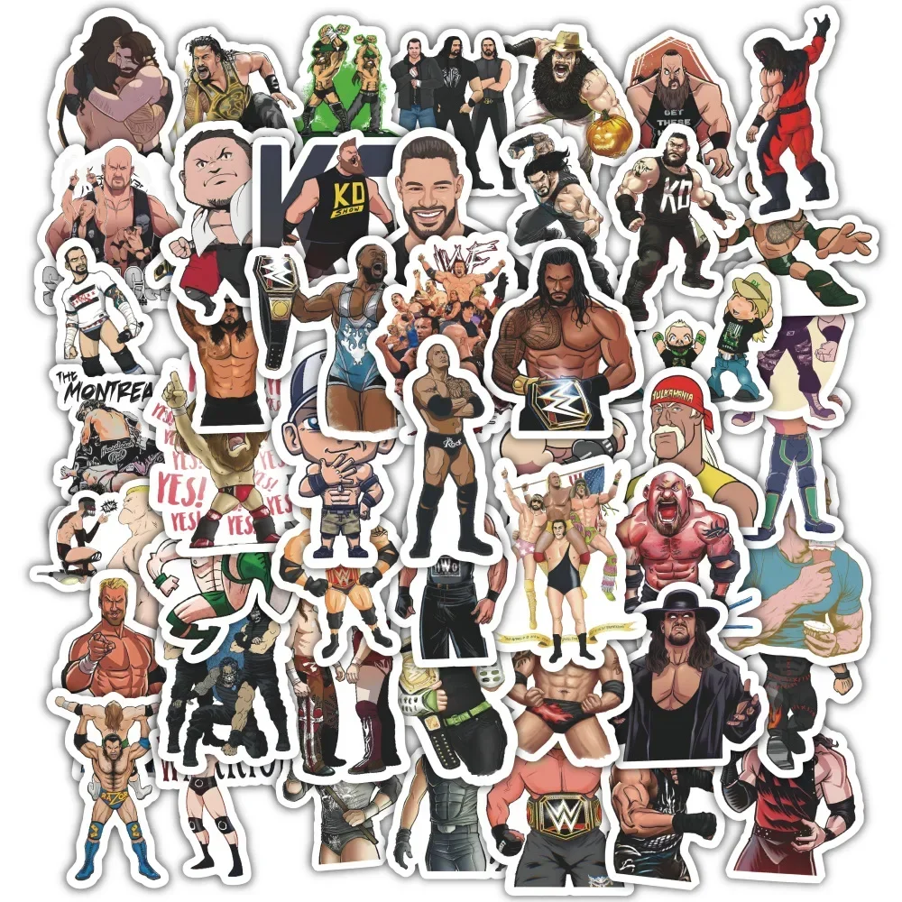 10/60pcs Cartoon Figure WWE Graffiti Sticker for Luggage Laptop Skateboard Motorcycle Guitar Personality Sticker Decal Wholesale