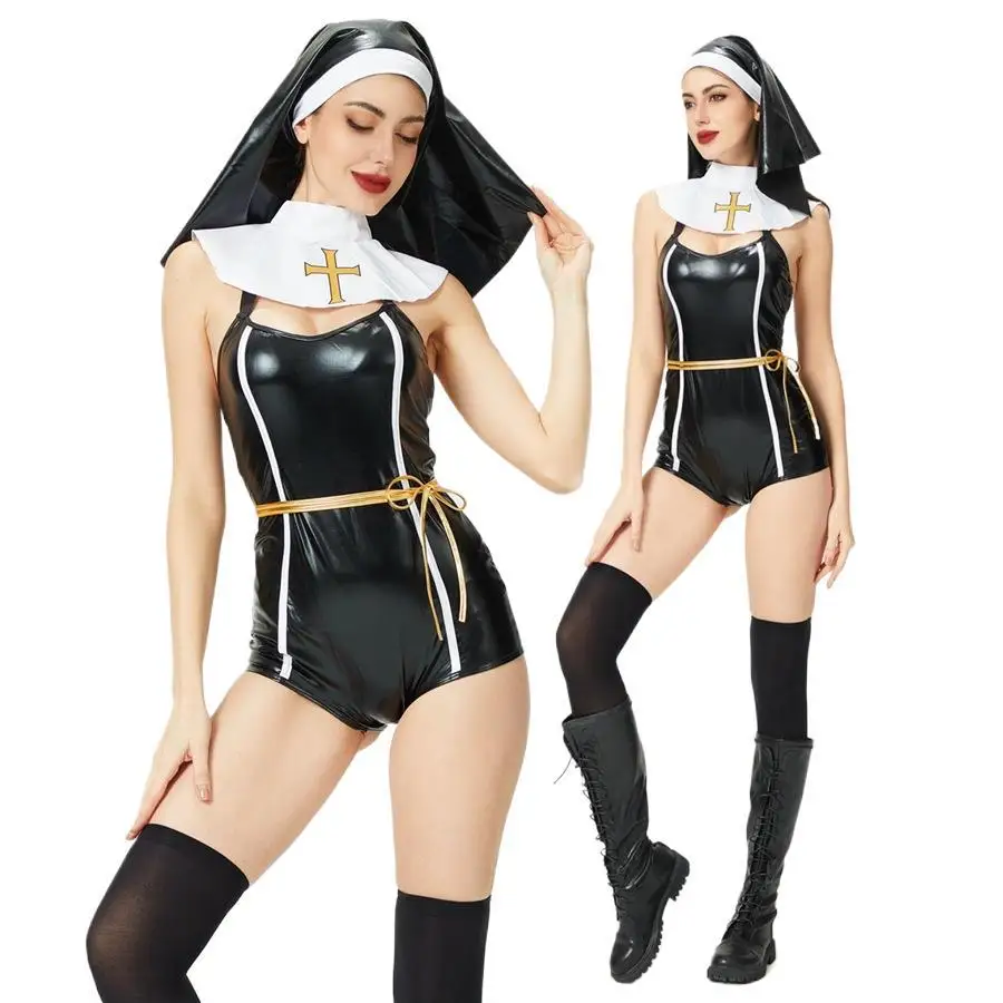 할로윈 성인 의상 섹시한 향신료 원피스 슬림 트림 부활절 크로스 디아블로 고딕 무대 의상