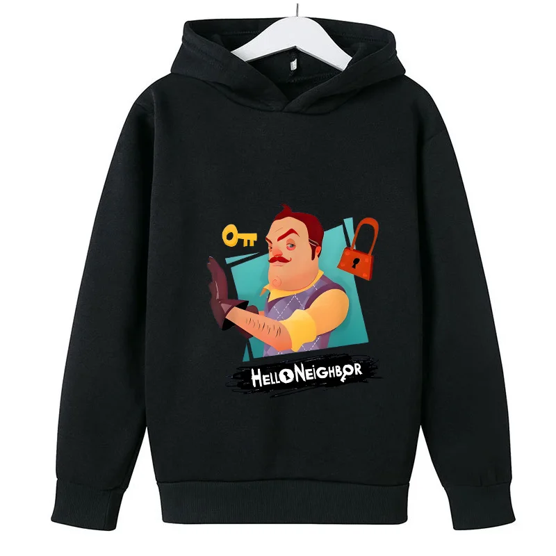 

Hello Neighbors Cartoon Kids Hoodie Spring Autumn Boys Long Sleeve Outerwear Fashion Girls Sweatshirts Children Clothes