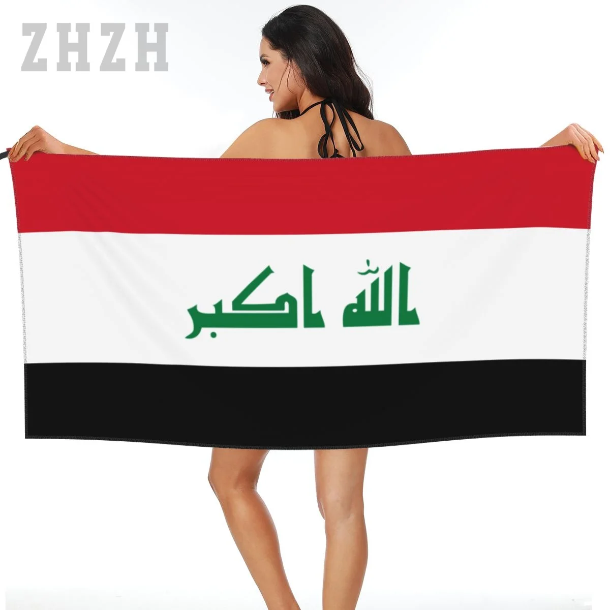 Plus de conception drapeau irak emblème serviette de bain séchage rapide microfibre absorbant eau douce respirant plage natation salle de bain