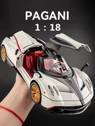 New 1:18 Pagani Huayra Dinastia Supercar Alloy Diecasts & Toy Vehicles Metal Toy Car Model Sound and Light Collection Kids Toy