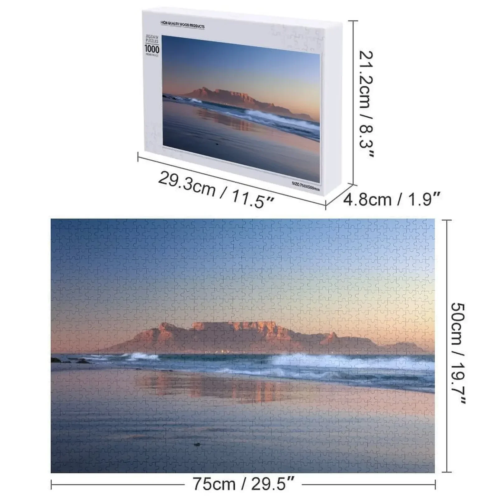 Cape Town Mère Ville Puzzle Bois Animaux Nom en bois Cadeau personnalisé Puzzle