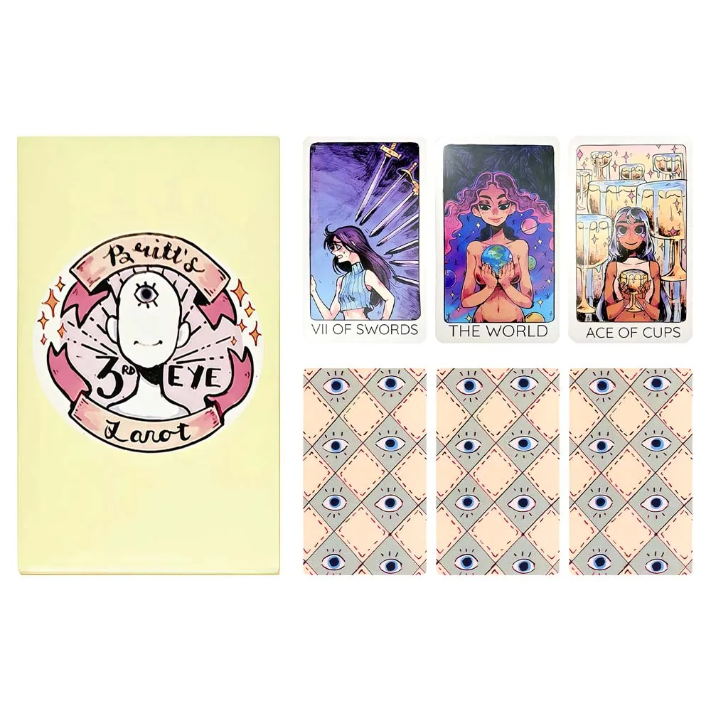 

Third Eye Tarot Deck 78 Cards English Oracle Divination Card Set for Fortune Telling Party Board Game Gift
