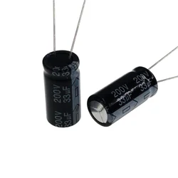 20pcs 33uF 200V 33MFD 200Volt Aluminum Electrolytic Capacitor 10*16mm Radial 33mf200v 33uf200v 200v33mf 200v33uf