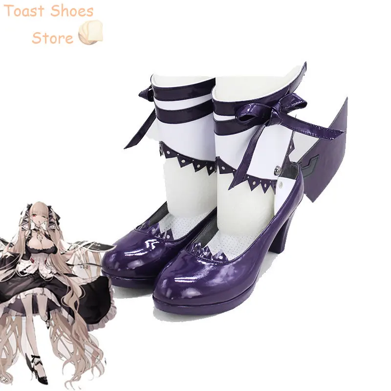 HMS-zapatos de Cosplay de cuero sintético para Halloween, botas de juego Azur Lane, zapatos de utilería para disfraz