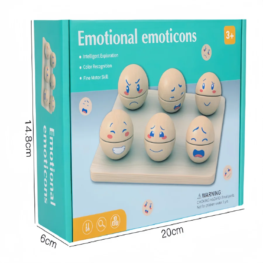 Conjunto de ovo de emoção de madeira crianças montessori brinquedos educativos expressão correspondência bloco jogo aprendizagem precoce brinquedos para crianças