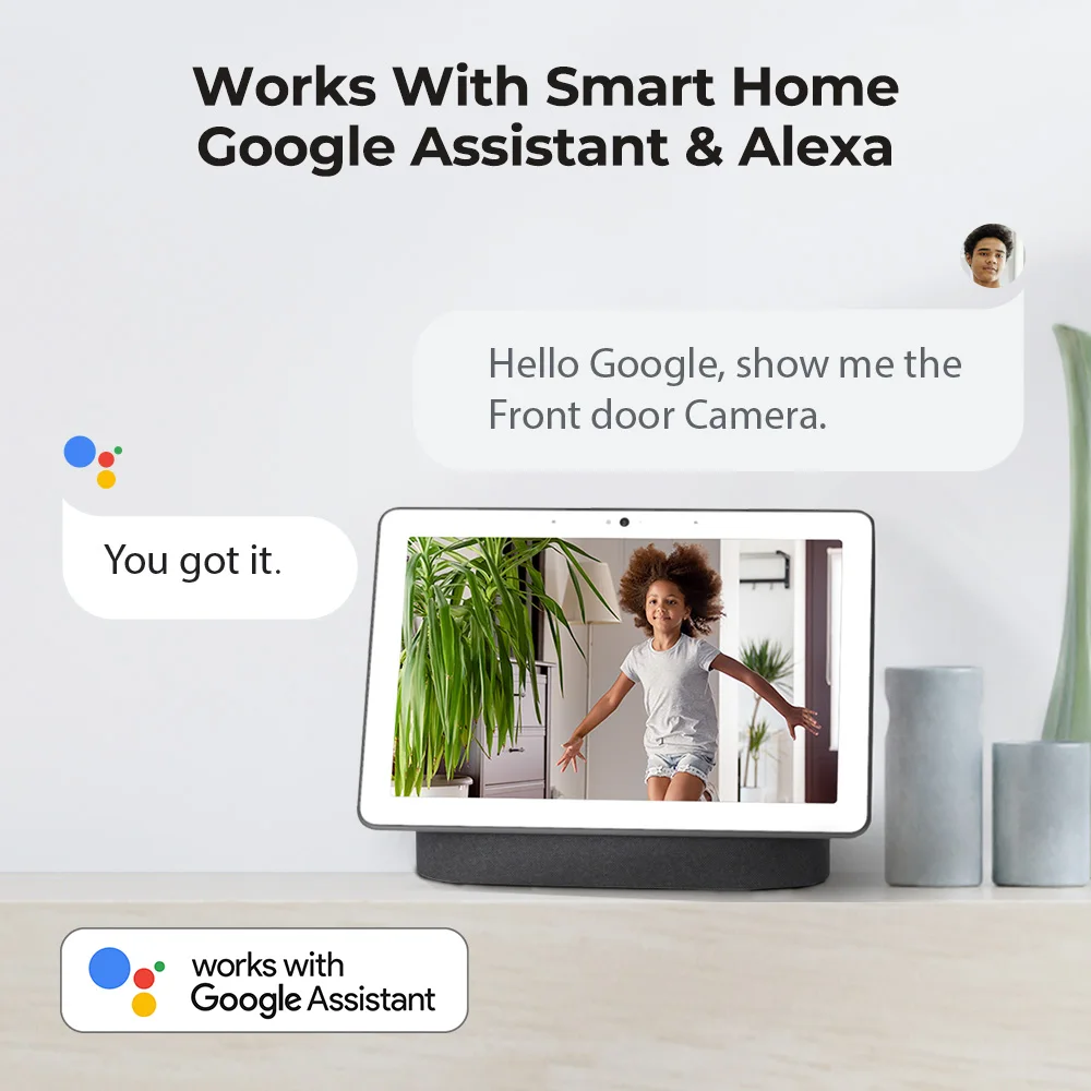 كاميرا مراقبة REO-LINK 5 ميجابكسل تعمل بالواي فاي كشف الشخص/الحيوانات الأليفة/الكريين مراقبة الطفل في الأماكن المغلقة 2 طريقة صوت PT كاميرا IP لتتبع السيارات E1-Pro