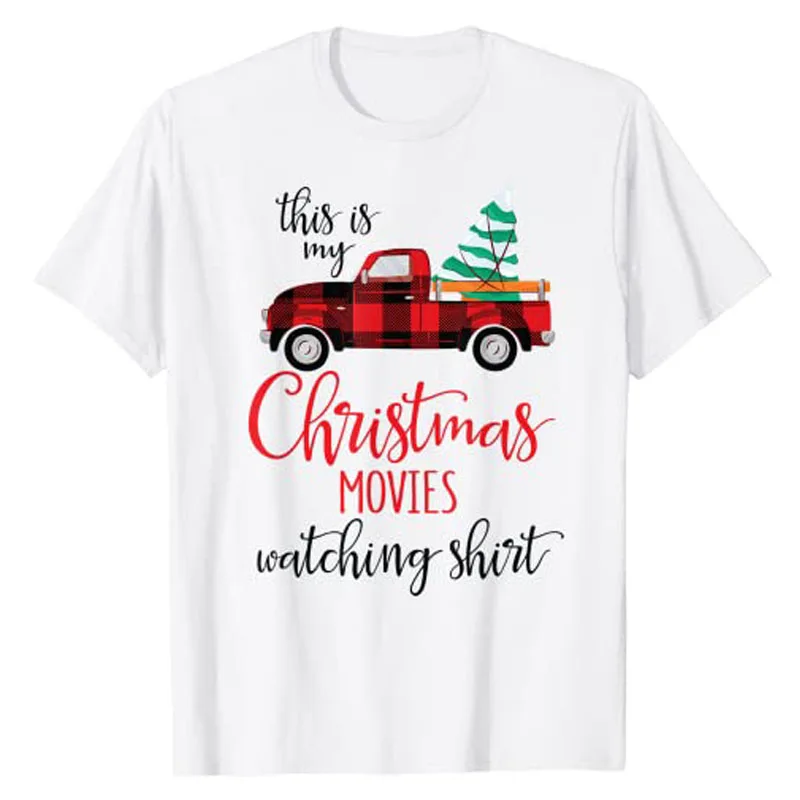 

This Is My Christmas Movies Watching Shirt Xmas Movie T-Shirt Gift Funny Sayings Quote Graphic Tee Tops Family Matching Clothes