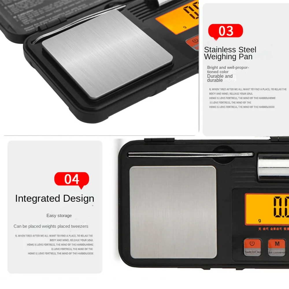 Multifunction 200g/0.01g Jewelry Scale High Precision Balance Electronic Gram Scale Digital Smart Pocket Scale Gold