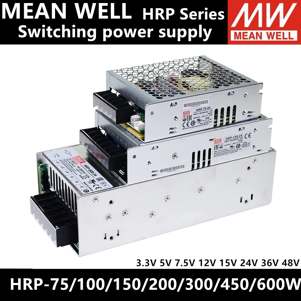 หมายถึงดี HRP-600-3.3 HRP-600-5 HRP-600-7.5 HRP-600-12 HRP-600-15 HRP-600-24 HRP-600-36 HRP-600-48ตัวจ่ายไฟแบบ PFC 24