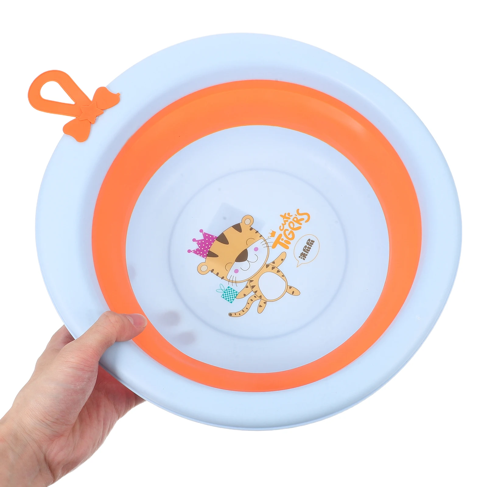 

2Pcs Baby Washbasins Folding Infant Face Bathtub Cartoon Household Newborn Basin Multipurpose Lightweight Durable