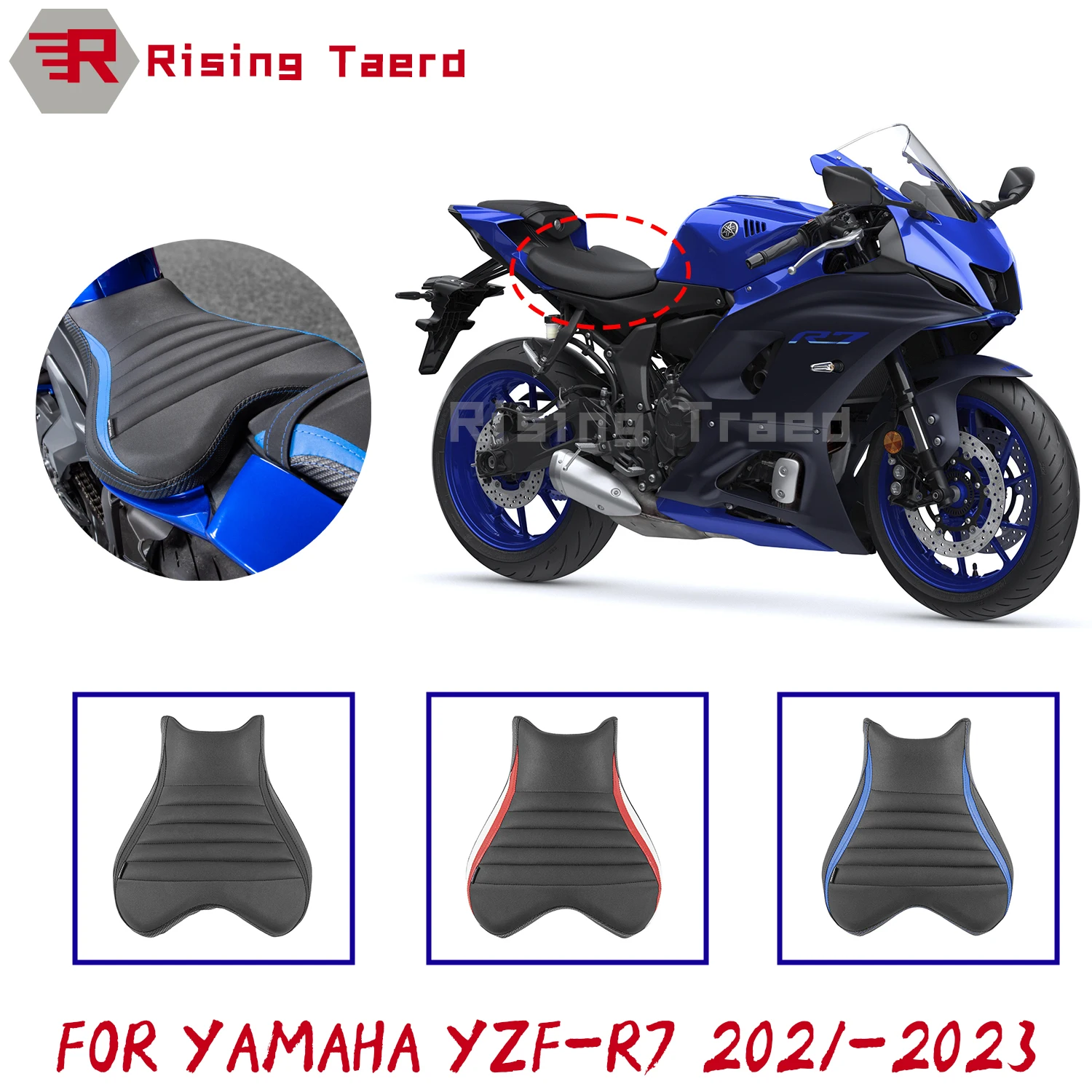 

Motorcycle YZF R7 Front Driver Rider Solo Seat Cowl Cushion Pad Synthetic Leather For Yamaha YZF-R7 2021 2022 2023