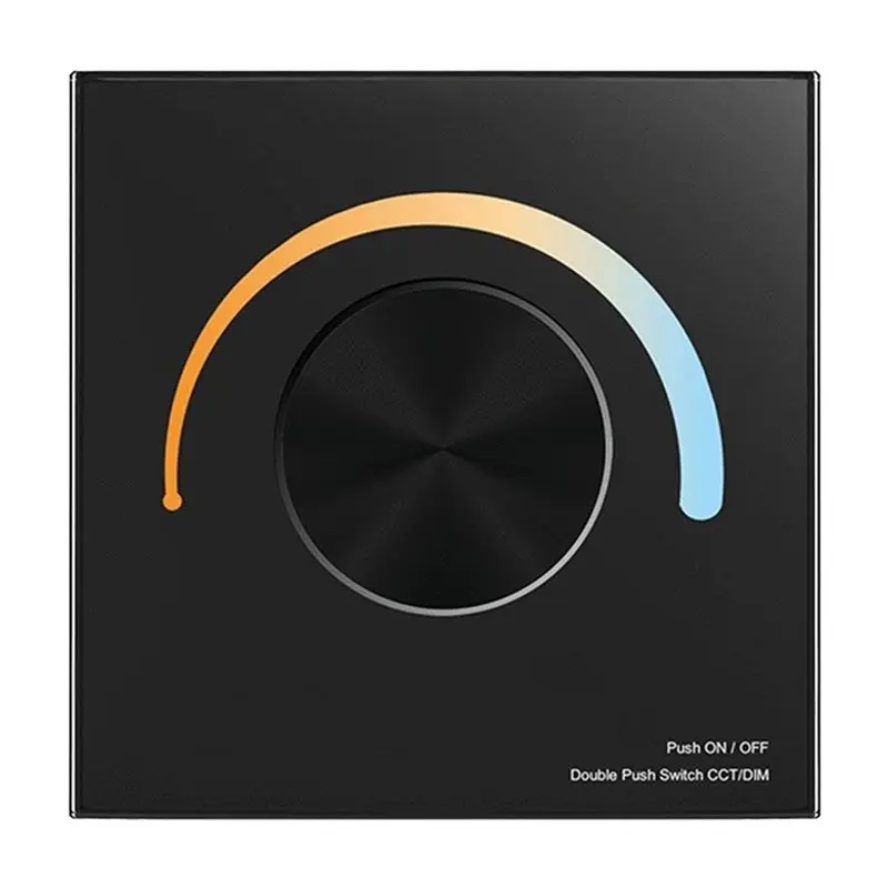 A02F-Rotary Panel Dimmer Switch For Dual Color For CCT LED Strip Control- Wall Mounted Design
